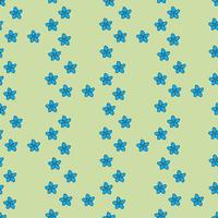 Seamless pattern with flowers forget-me-not on light green background. Vector image.