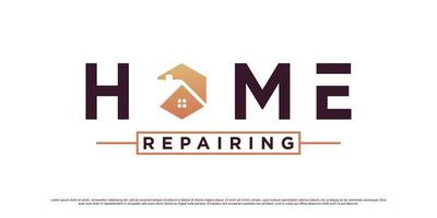 Home repair logo design template for business construction with creative concept vector