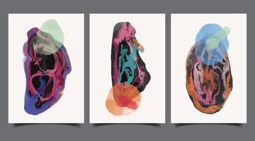 conjunto de ilustraciones creativas minimalistas pintadas a mano para la decoración de paredes, postales o diseño de portadas de folletos vector