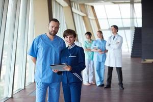 group of medical staff at hospital photo