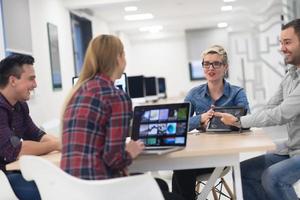 startup business team on meeting at modern office photo