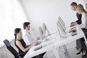 business people group working in customer and help desk office photo