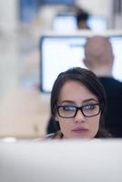 startup business, woman  working on desktop computer photo