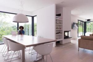 African American woman in the living room photo