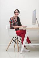 startup business, woman  working on desktop computer photo