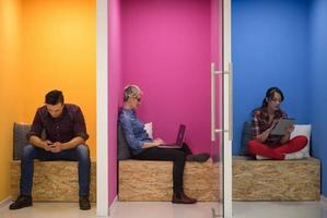 group of business people in creative working  space photo