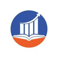 diseño del logo del libro de finanzas. diseño de logotipo de educación de crecimiento empresarial. vector