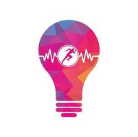 Pulse marathon bulb shape concept logo design icon vector. Running man with line ecg heartbeat icon. vector