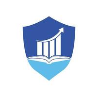 diseño del logo del libro de finanzas. diseño de logotipo de educación de crecimiento empresarial. vector