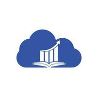 diseño de logotipo de concepto de forma de nube de libro de finanzas. diseño de logotipo de educación de crecimiento empresarial. vector