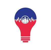 People pulse bulb shape concept logo. Community logo template designs vector illustration. People Beat Icon.