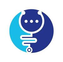 Medical chat and talk vector logo design. Doctor help and consult logo concept.