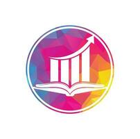 diseño del logo del libro de finanzas. diseño de logotipo de educación de crecimiento empresarial. vector