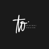 T O TO Initial handwriting or handwritten logo for identity. Logo with signature and hand drawn style. vector