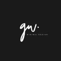 G W GW Initial handwriting or handwritten logo for identity. Logo with signature and hand drawn style. vector
