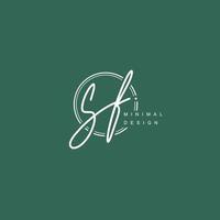 SF Initial handwriting or handwritten logo for identity. Logo with signature and hand drawn style. vector