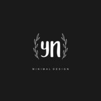 YN Initial handwriting or handwritten logo for identity. Logo with signature and hand drawn style. vector