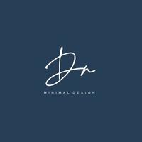 D N DN Initial handwriting or handwritten logo for identity. Logo with signature and hand drawn style. vector