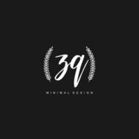 ZQ Initial handwriting or handwritten logo for identity. Logo with signature and hand drawn style. vector