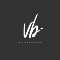 V B VB Initial handwriting or handwritten logo for identity. Logo with signature and hand drawn style. vector