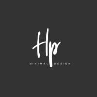 H P HP Initial handwriting or handwritten logo for identity. Logo with signature and hand drawn style. vector