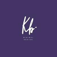 K B KB Initial handwriting or handwritten logo for identity. Logo with signature and hand drawn style. vector