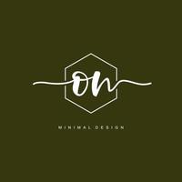 ON Initial handwriting or handwritten logo for identity. Logo with signature and hand drawn style. vector