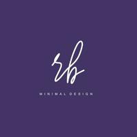 RB Initial handwriting or handwritten logo for identity. Logo with signature and hand drawn style. vector