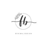FB Initial handwriting or handwritten logo for identity. Logo with signature and hand drawn style. vector