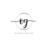 OG Initial handwriting or handwritten logo for identity. Logo with signature and hand drawn style. vector