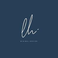 L H LH Initial handwriting or handwritten logo for identity. Logo with signature and hand drawn style. vector