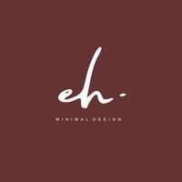 E H EH Initial handwriting or handwritten logo for identity. Logo with signature and hand drawn style. vector