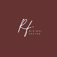 RF Initial handwriting or handwritten logo for identity. Logo with signature and hand drawn style. vector