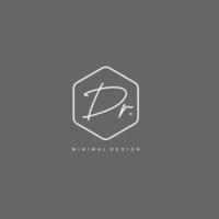 DR Initial handwriting or handwritten logo for identity. Logo with signature and hand drawn style. vector