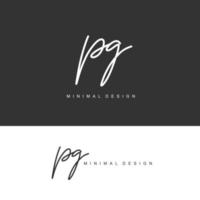 PG Initial handwriting or handwritten logo for identity. Logo with signature and hand drawn style. vector