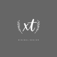 XT Initial handwriting or handwritten logo for identity. Logo with signature and hand drawn style. vector