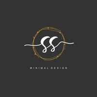 SS Initial handwriting or handwritten logo for identity. Logo with signature and hand drawn style. vector
