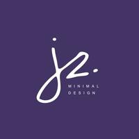 J Z JZ Initial handwriting or handwritten logo for identity. Logo with signature and hand drawn style. vector