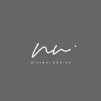 NN Initial handwriting or handwritten logo for identity. Logo with signature and hand drawn style. vector