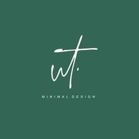 U T UT Initial handwriting or handwritten logo for identity. Logo with signature and hand drawn style. vector