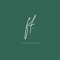 FT Initial handwriting or handwritten logo for identity. Logo with signature and hand drawn style. vector