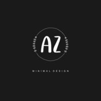 AZ Initial handwriting or handwritten logo for identity. Logo with signature and hand drawn style. vector