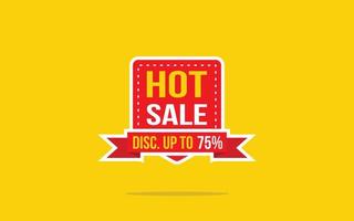 75 Percent discount offer, clearance, promotion banner layout with sticker style. vector