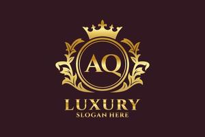 Initial AQ Letter Royal Luxury Logo template in vector art for luxurious branding projects and other vector illustration.