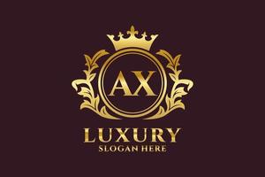 Initial AX Letter Royal Luxury Logo template in vector art for luxurious branding projects and other vector illustration.