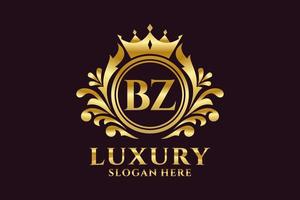 Initial BZ Letter Royal Luxury Logo template in vector art for luxurious branding projects and other vector illustration.