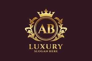 Initial AB Letter Royal Luxury Logo template in vector art for luxurious branding projects and other vector illustration.