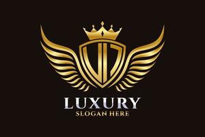 Luxury royal wing Letter UI crest Gold color Logo vector, Victory logo, crest logo, wing logo, vector logo template.