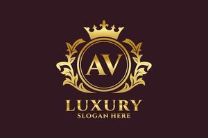 Initial AV Letter Royal Luxury Logo template in vector art for luxurious branding projects and other vector illustration.