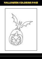 Halloween coloring page for kids. Line art coloring page design for kids. vector